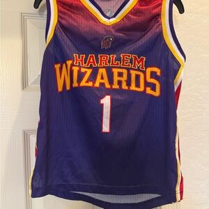 Harlem Wizards Wiz Kid basketball jersey with the number 1. Size Youth Medium.